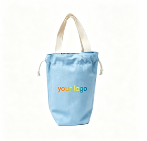 Bolsa de Mano Mini de Lona Lisa Personalizada con Cierre de Cordón, Porta Botella de Agua Térmica Portátil, Bolsa de Regalo para Compras con Logotipo - Product Image 3