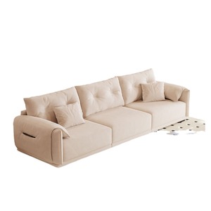 Modern Minimalist Three Seater Fabric <b>Sofa</b> Tufted Design Straight Shape Living Room <b>Sofa</b> Flocking Finish <b>Foam</b> Filling - Product Image 4
