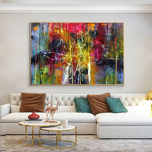 Dipinto a Olio Astratto su Tela, Quadri Colorati <span class=keywords><strong>da</strong></span> Parete per Soggiorno e <span class=keywords><strong>Camera</strong></span> <span class=keywords><strong>da</strong></span> <span class=keywords><strong>Letto</strong></span>, <span class=keywords><strong>Poster</strong></span> e Stampe Moderne - Product Image 4