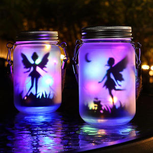 Linterna solar de fábrica BSCI, luces de hadas, luces de adorno de jardín, luces colgantes para exteriores, luces de tarro de cristal - Product Image 1