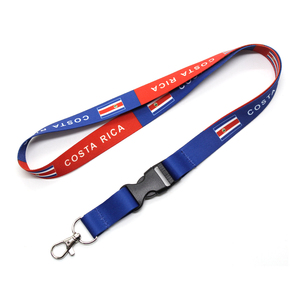 Venta al por mayor logotipo personalizado Bandera Nacional correa para el cuello cordón Bandera de Costa Rica titular de la tarjeta de identificación cordón para Feria Comercial - Product Image 1