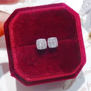 CAOSHI Boucles <span class=keywords><strong>d</strong></span>'oreilles clous petites en <span class=keywords><strong>argent</strong></span> pour femmes, forme carrée géométrique, usage quotidien, mode polyvalente, bijoux pour filles - Product Image 4