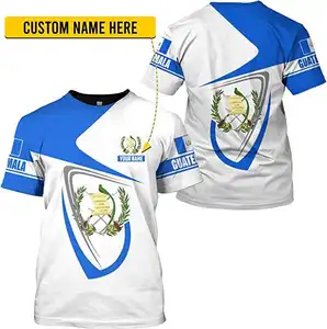 Drop Ship New Design Plus Size Men's T-shirts Personalized Custom Guatemala Flag Luxury Gym Clothes Men Summer Round Neck Tops