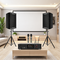 Kit d'amplificateur de karaoké KTV de qualité commerciale, haut-parleur avec écran tactile, effets de réverbération DSP, micros sans fil, ensemble audio professionnel