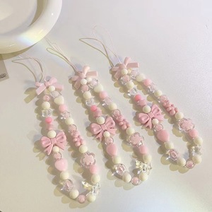 Coréen mignon charme ours amour coeur nœud papillon chaînes de téléphone pour <span class=keywords><strong>iPhone</strong></span> femmes filles <span class=keywords><strong>bijoux</strong></span> sangle perlée lanière cordon suspendu Bracelet - Product Image 6