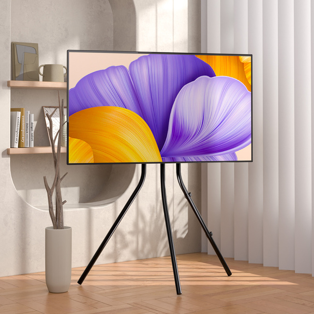 High Quality New Artistic Easel Tripod Wooden Floor TV Stand Height Adjustable Swivel TV Cart for 32-85 Inch TVs