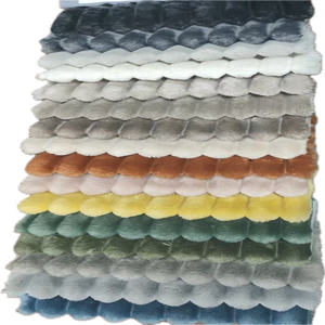 100% ポリエステルフェイクファー3Dストライプ高級ベルベットソファ室内装飾生地ベッド & 家具カーペット & カーテンチェアカバー - Product Image 1