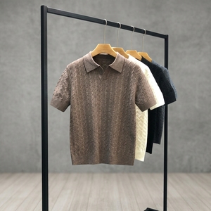 Nuovo Maglione <span class=keywords><strong>a</strong></span> Maniche Corte in Maglia Traspirante <span class=keywords><strong>con</strong></span> Colletto, Pullover Casual, Maglione Business, <span class=keywords><strong>Felpa</strong></span> Casual, <span class=keywords><strong>Polo</strong></span> in Maglia - Product Image 1