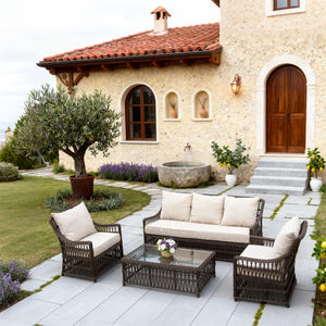 Ensemble <span class=keywords><strong>de</strong></span> <span class=keywords><strong>4</strong></span> canapés en rotin pour 5 <span class=keywords><strong>personnes</strong></span> Stylish Durable Non Fading Non Deforming for Garden Patio Courtyard High Cost Effective - Product Image 2