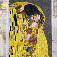 Le baiser peinture oeuvre verre mural mosaïque coupe à la main mosaïque salle de bain décoration murale