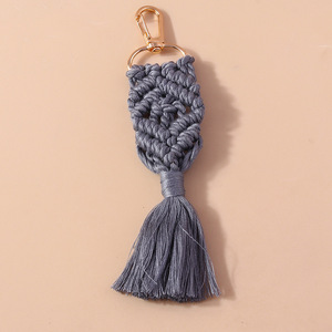 <span class=keywords><strong>Porte</strong></span>-clés pliables personnalisables en macramé bohème, faits main, avec incrustations en peluche, pour cadeaux d'affaires – Nouveauté tendance - Product Image 4