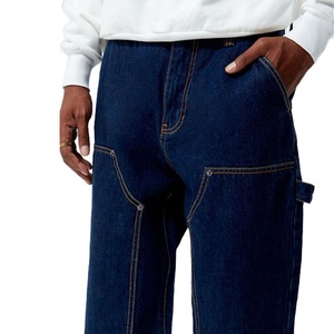 Prix de gros, logo personnalisé, jean de travail tactique indigo confortable, style décontracté unisexe, tendance - Product Image 6