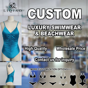 ملابس سباحة وشاطئ فاخرة مخصصة - ملابس سباحة قطعة واحدة عالية الجودة مع تجعيدات، خدمة شاملة من المصنع ODM/OEM - Product Image 1