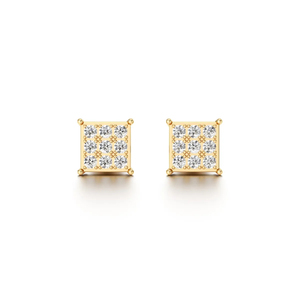 Pendientes de Diamantes Cultivados en Laboratorio, Redondos, con Engaste de Garras, Oro Sólido de 14K/18K/22K, Diseño Personalizado OEM/ODM - Product Image 4
