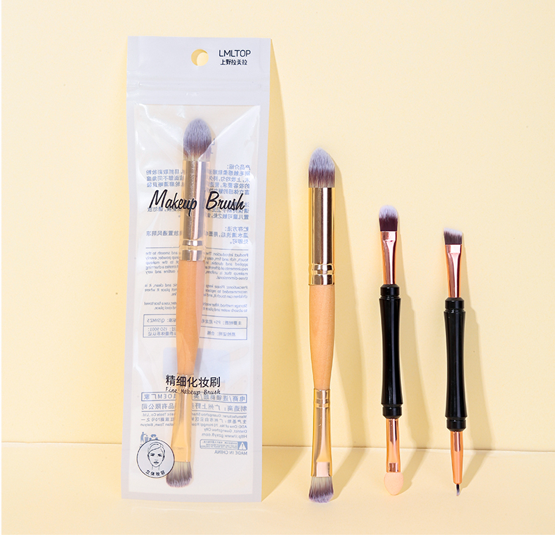 LMLTOP New Arrived Eyeline Eyes Makeup Brushes Custom Logo Concealer Angle Brush Soft Hair Double End Makeup Brush B0482-483-534