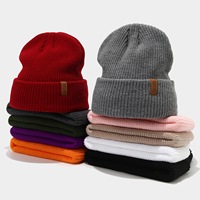 Gorro de Punto Unisex, Popular, con Etiqueta de Cuero Privada, Logotipo Personalizado, Gorro Deportivo, Gorro de Invierno, Gorro de Viaje