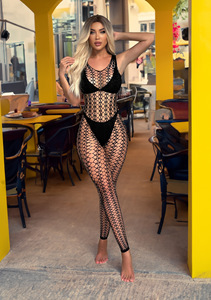 Vente en gros de pyjamas sexy en résille intégrale pour femmes, bodystockings à grandes mailles, lingerie féminine, vêtements de nuit sexy en résille - Product Image 3