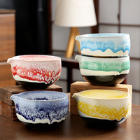 Ensemble de cérémonie du thé japonais : Bol à Matcha, Fouet en Bambou, 6 Outils en Céramique avec Support, Cuillère, Passoire, et Décoration Glaçurée