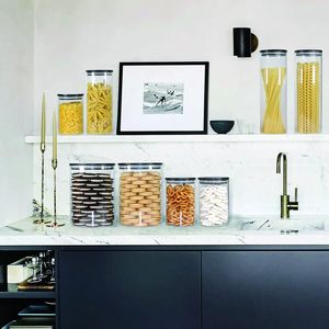 12 Piece High Borosilicate <b>Glass</b> Food Spice Storage Jar <b>Container</b> Set with Black Bamboo <b>Lids</b> - Product Image 4