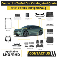 Protection anti-coup de pied pour portière de voiture Zeekr 001, motif fibre de carbone ABS, kit d'intérieur, protection et décoration, accessoire intérieur de voiture