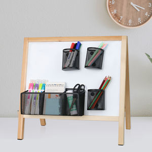 ขายส่งจากโรงงาน ที่ใส่ดินสอแม่เหล็กแบบ 4 ชิ้น อุปกรณ์สำนักงาน ที่ใส่ปากกาแบบตาข่ายแม่เหล็กแรงสูง ตะกร้าเก็บของ - Product Image 6