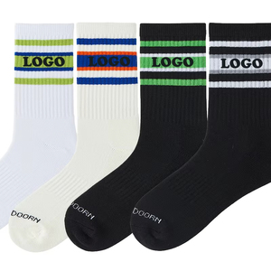 Free Design Custom High-End Crew Yoga <b>Socks</b> – Non-Slip <b>Grips</b> Breathable Cotton Ribbon Lace Style OEM/ODM Service - Product Image 1