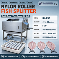 Petit Atelier Machine Automatique à Ouvrir le Poisson en Papillon SUS304 Rouleaux en Nylon pour Chanos Tilapia Fente du Poisson
