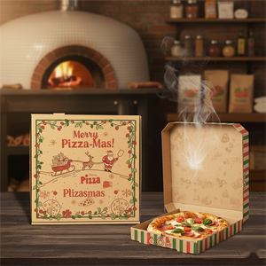Heavy Duty 3 Ply Corrugated Paper Pizza Delivery Box Strong E Flute Cardboard Shipping <b>Container</b> for Restaurant - Product Image 2