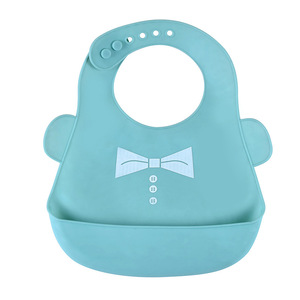 Silicone Baby Bib With Bow Tie Design Waterproof Food Grade For Infants 0-12 Months Arc Type - Product Image 5