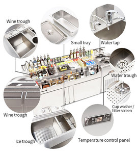 Comptoir à cocktails en acier inoxydable 1.5m personnalisé Station de bar Réfrigérateur à température unique pour équipement de barman commercial - Product Image 2