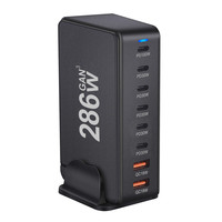 286W multifonction Gan PD chargeur adaptateur de bureau type-c USB QC 3.0 8 Ports chargeur mural pour téléphones portables