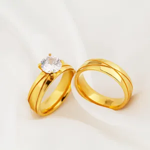 Commercio all'ingrosso di cerimonia nuziale 14K 18K diamante band eternity anello 1ct 2ct gioielli in acciaio inox anelli di cristallo per le donne