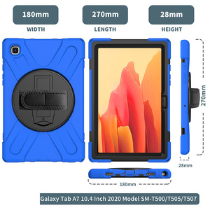 Funda de silicona a prueba de golpes con soporte giratorio y correa de hombro para <span class=keywords><strong>Samsung</strong></span> <span class=keywords><strong>Galaxy</strong></span> <span class=keywords><strong>Tab</strong></span> <span class=keywords><strong>A7</strong></span>, 10,4 pulgadas, 2020, T500, T505 - Product Image 4
