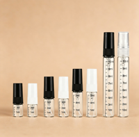 Flacon de parfum miniature en verre cylindrique personnalisé avec logo, 2/3/5 ml, vaporisateur de voyage portable, flacon échantillon, emballage cosmétique