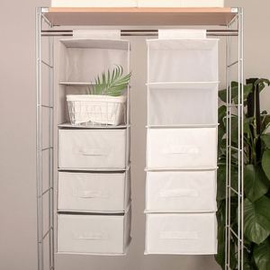 Sac de rangement suspendu multicouche en tissu Oxford, cintre en tissu lavable pour vêtements de placard, organisateurs de chaussettes de nuit pour le salon - Product Image 2