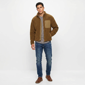 <b>Men's</b> Comfortable Linen Lined Hooded Windbreaker <b>Jacket</b> <b>Warm</b> for Autumn with Stand Collar High Street Style Front Logo - Product Image 1