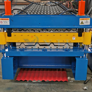 금속 벽 지붕판 이중층 롤 성형 건축 자재 기계 트라페조이드 강철 철 타일 제조 기계 - Product Image 4