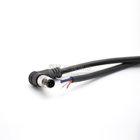 Cable M8 de 6 Pines y 5 Metros con Conector Sobremoldeado en Ángulo Recto, Cable Impermeable con Conector Sobremoldeado M5, M8, M12, M16, M23