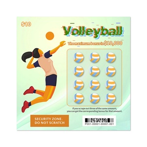 Volleyball Scratch Win Card Theme Design Offer Sample Black Core Paper Digital Printing Scratch Lottery <b>Ticket</b> - Product Image 3