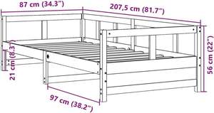 Natural Pine Solid Wood <strong>Bed</strong> Frame Sofa <strong>Bed</strong> 80 X 200 cm <strong>Occasional</strong> Night Guest <strong>Bed</strong> Living Room - Product Image 3