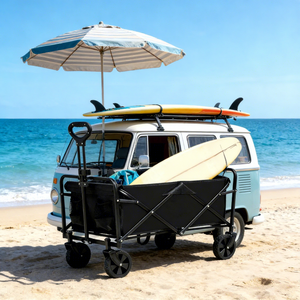 Chariot pliable robuste grande capacité, chariot utilitaire portable pliable <span class=keywords><strong>pour</strong></span> le camping, la plage, les courses et les sorties en famille - Product Image 6