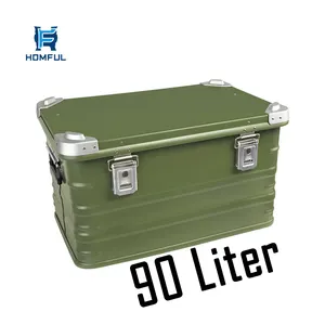 HOMFUL Big Heavy Duty Aluminum Alloy Tool Case Professional Series Glamping Outdoor Camping Storage Box