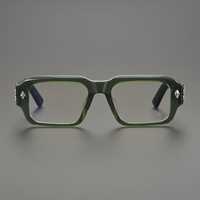 Hommes Femmes Rétro Classique CH8232 Acétate Prescription Lunettes Cadre Diamant Visage Forme Sculpté Motifs Plaque Style À La Mode