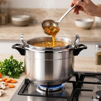 Casserole à pression en aluminium grande capacité, anti-explosion, finition en acier inoxydable, plusieurs tailles, pour cuisinière à gaz, cuisine