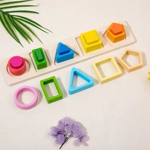 Montessori 1 2 3 Year Old Boys Girls Learning Eco-Friendly Wooden <b>Sorting</b> Stacking <b>Toy</b> <b>Shape</b> Sorter Color Stacker Custom Brand - Product Image 6