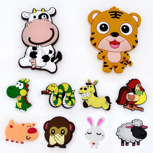 Factory Magnetic <b>Sticker</b> Silicone Refrigerator Magnet PVC Fridge Magnet Animal Popular Cartoon Zodiac Magnet Souvenir - Product Image 2