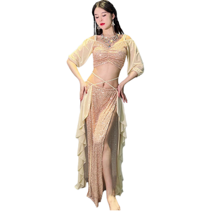 Último diseño danza del vientre rendimiento falda traje danza brillante lentejuelas brillante competir rendimiento vestido <span class=keywords><strong>para</strong></span> <span class=keywords><strong>mujer</strong></span> - Product Image 1