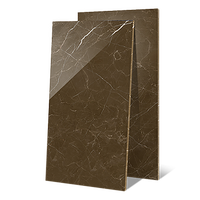Керамогранитная плитка под мрамор Emperador Dark Brown 600x1200 мм, легко чистится, водонепроницаемая, для пола и стен, для гостиной