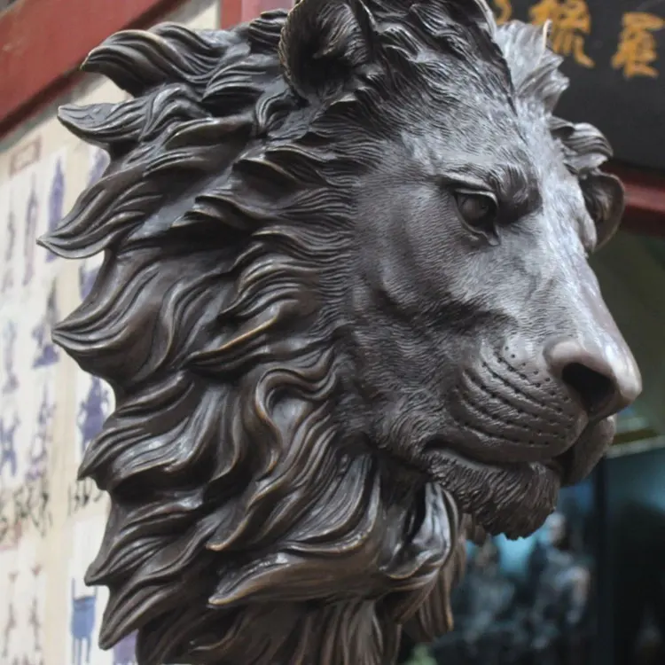 Горячая Распродажа латунная Бронзовая статуя льва