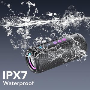 Outdoor <b>Speaker</b> IPX7 Waterproof 30W HD Stereo Sound TWS Pairing 30H Battery Life <b>LED</b> Light Portable Wireless <b>Speaker</b> - Product Image 3